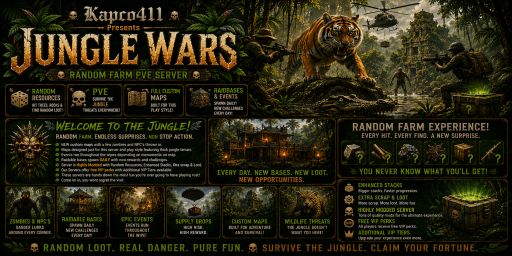 Kapco411 Jungle Wars|Random Farm|Full Custom Maps|Raidbases & E
