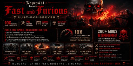 Kapco411 Fast & Furious|10X|PVE|Events|MegaMods