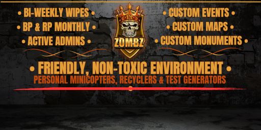 #1 ZOMBZ 10X PVE|WIPE SO FRESHCHILL NO KILL|MODDED++|QOL|KITS|B