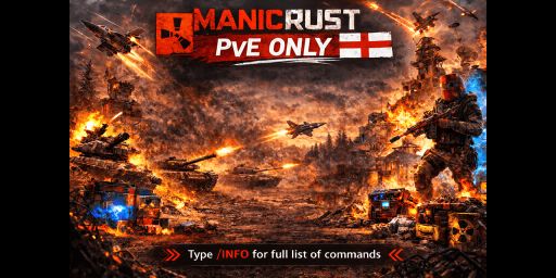 ManicRust UK PVE |Procedural Map|RaidBases|Events|Skill Tree|