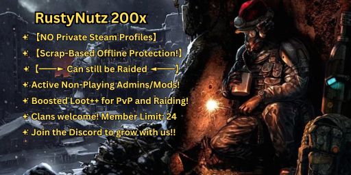 RustyNutz 100x |NoBPS|Backpacks|Kits|PvP+|Loot+|