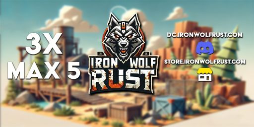IronWolfRust 3X Solo/Duo/Trio/Quad/Max5|Shop|Kits|TP|PVP|Active