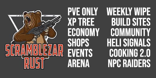 ScrambleZAR PVE | XP | Raidable Bases | PVP Arenas
