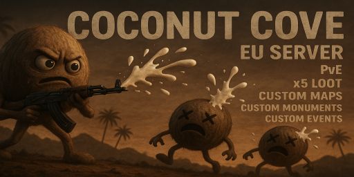 Coconut Cove-PVE-Raidable Bases-custom maps-Enhanced Items-Many
