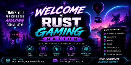 RustGamingNation 100x PvE [Events|Purge|Zombies|SkillTree]