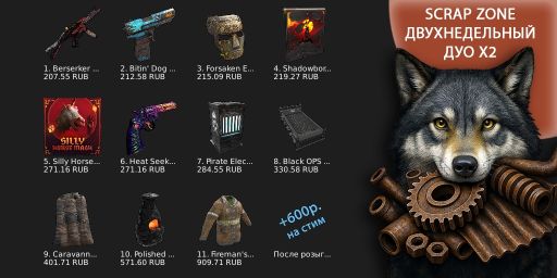 SCRAP ZONE | ДВУХНЕДЕЛЬНЫЙ ДУО X2 | SKINS