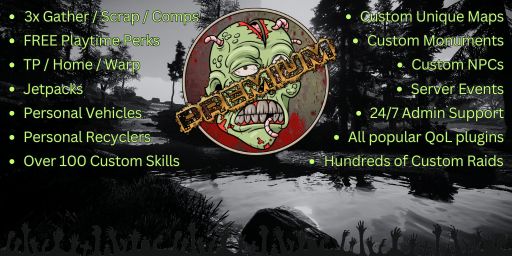 Zombie Land Premium 3x PVE | Raids | Skills | Events | Custom M