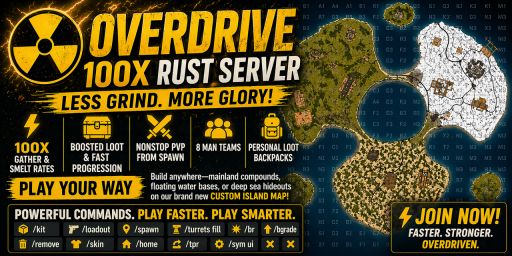 OVERDRIVE X100X /Turrets|Fun|Best|Convoy|Kit|1Mx|MOD|PvP|
