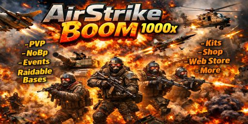 AIRSTRIKE BOOM 1000x | PVP | EVENTS | KITS |50 AirDrops | Shop