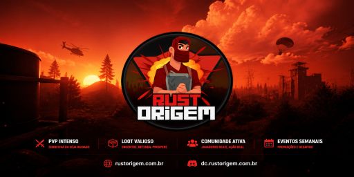 [BR/LATAM] Rust Origem 2x Solo/Duo/Trio/Quad 26/05 WIPE MAP