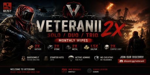 VETERANII 2X | Vanilla+ | SOLO/DUO/TRIO | Monthly