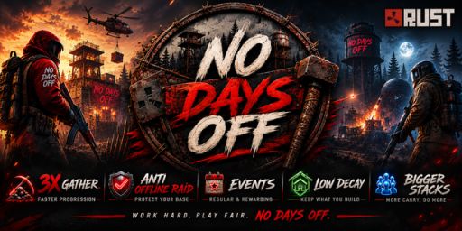 [EU] No Days Off | 3X | PVP | BIWEEKLY WIPE | OFFLINE RAID PROT