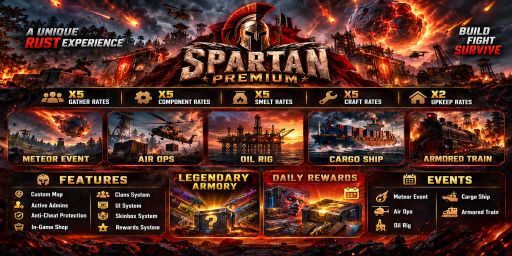 SPARTAN Premium|5X PvE/PvP|Zombie|PET|RaiD|MeT|Legendary|JET