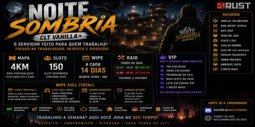 Noite Sombria Vanilla | SOLO/SQUAD | Wipe Full 16/08